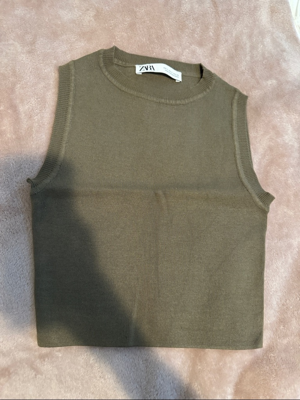 ZARA Olive Sleeveless Tank Top